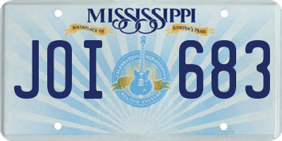 MS license plate JOI683