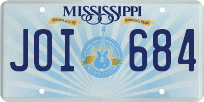MS license plate JOI684