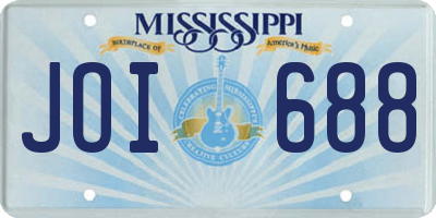 MS license plate JOI688