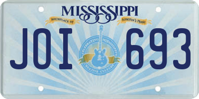 MS license plate JOI693