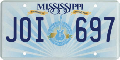 MS license plate JOI697
