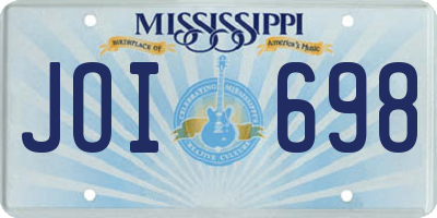 MS license plate JOI698