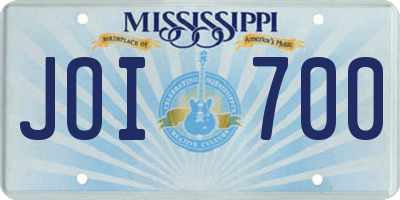 MS license plate JOI700