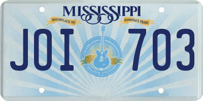 MS license plate JOI703