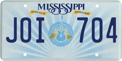 MS license plate JOI704