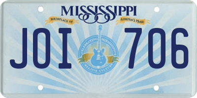 MS license plate JOI706