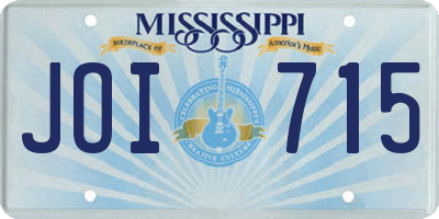 MS license plate JOI715