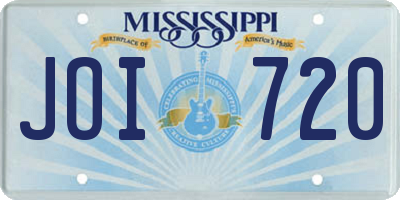 MS license plate JOI720