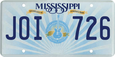 MS license plate JOI726