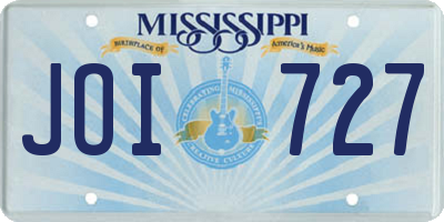 MS license plate JOI727