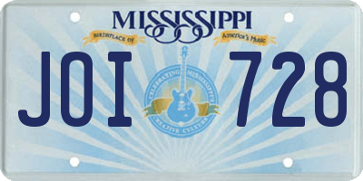 MS license plate JOI728