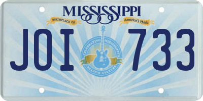 MS license plate JOI733