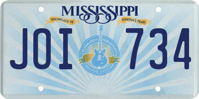 MS license plate JOI734