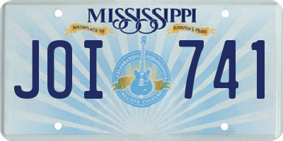 MS license plate JOI741