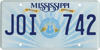 MS license plate JOI742