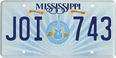 MS license plate JOI743