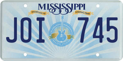 MS license plate JOI745