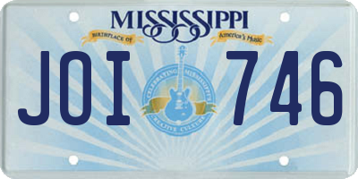 MS license plate JOI746