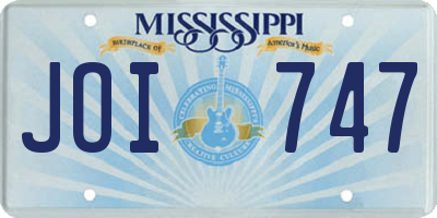 MS license plate JOI747