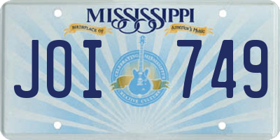 MS license plate JOI749