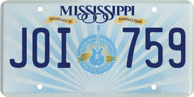 MS license plate JOI759