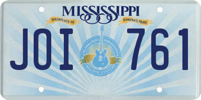 MS license plate JOI761