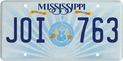 MS license plate JOI763