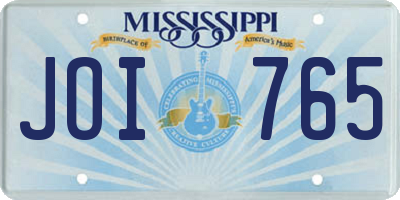 MS license plate JOI765