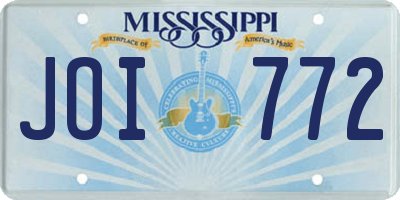 MS license plate JOI772