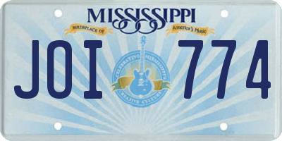 MS license plate JOI774