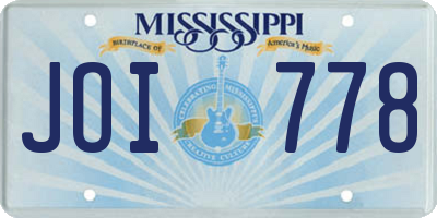 MS license plate JOI778