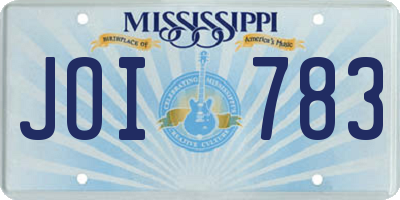 MS license plate JOI783