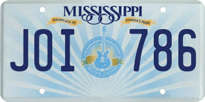 MS license plate JOI786