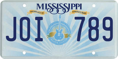 MS license plate JOI789