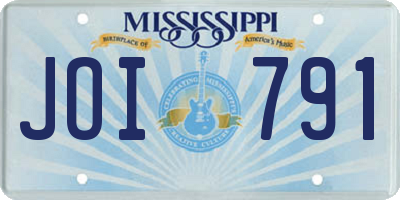 MS license plate JOI791
