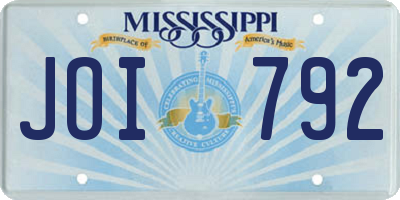MS license plate JOI792