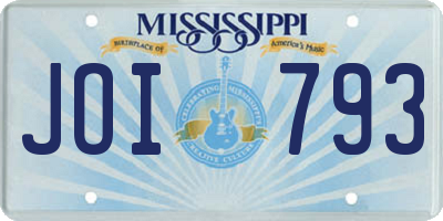 MS license plate JOI793