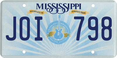 MS license plate JOI798