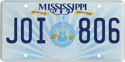 MS license plate JOI806