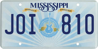 MS license plate JOI810