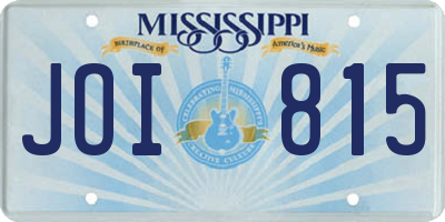 MS license plate JOI815