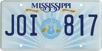 MS license plate JOI817