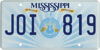 MS license plate JOI819