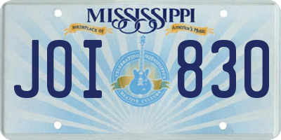 MS license plate JOI830