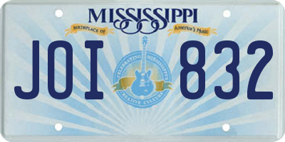 MS license plate JOI832