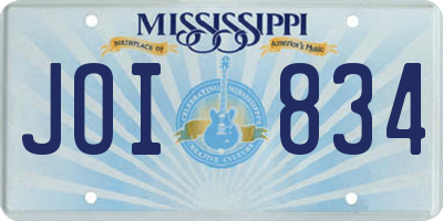 MS license plate JOI834