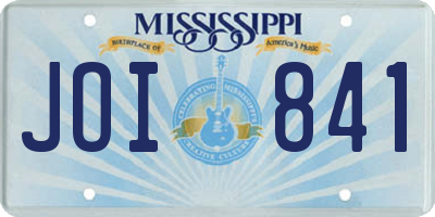 MS license plate JOI841