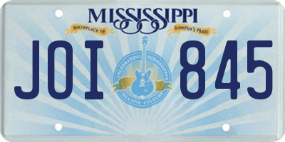 MS license plate JOI845