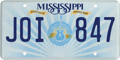 MS license plate JOI847