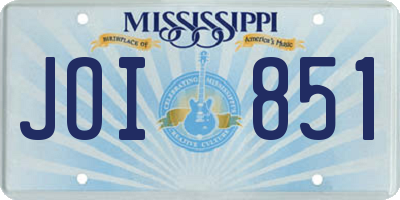 MS license plate JOI851